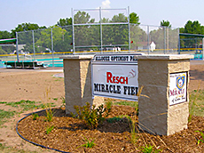 Resch Miracle Field sign