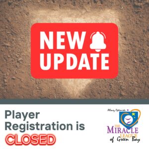 Miracle League of Green Bay registration is closed for the 2023 season.